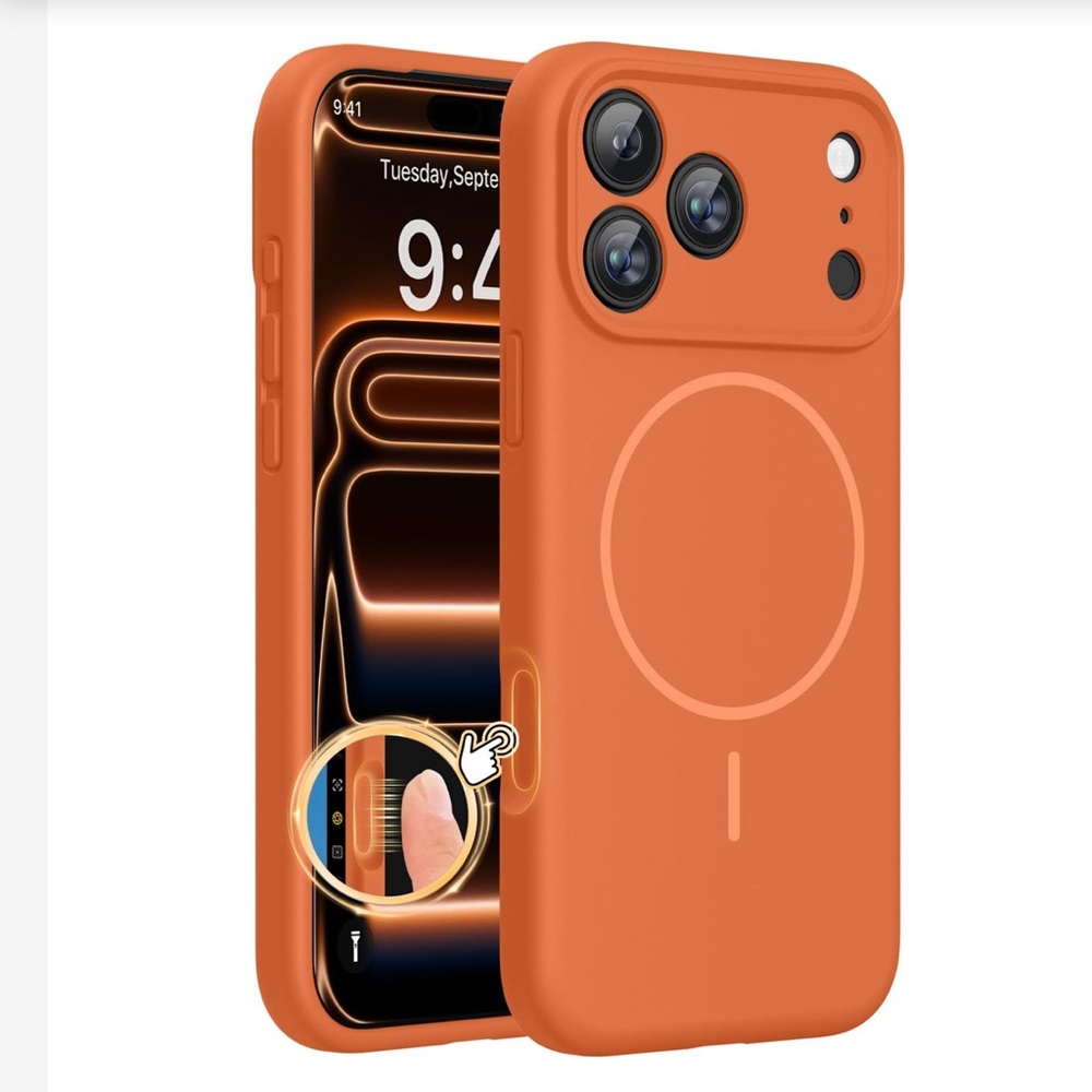 Silicone Protective Case for iPhone 17 Pro Max-ORANGE